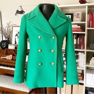 J.Crew Her Majesty Pea Coat in Green